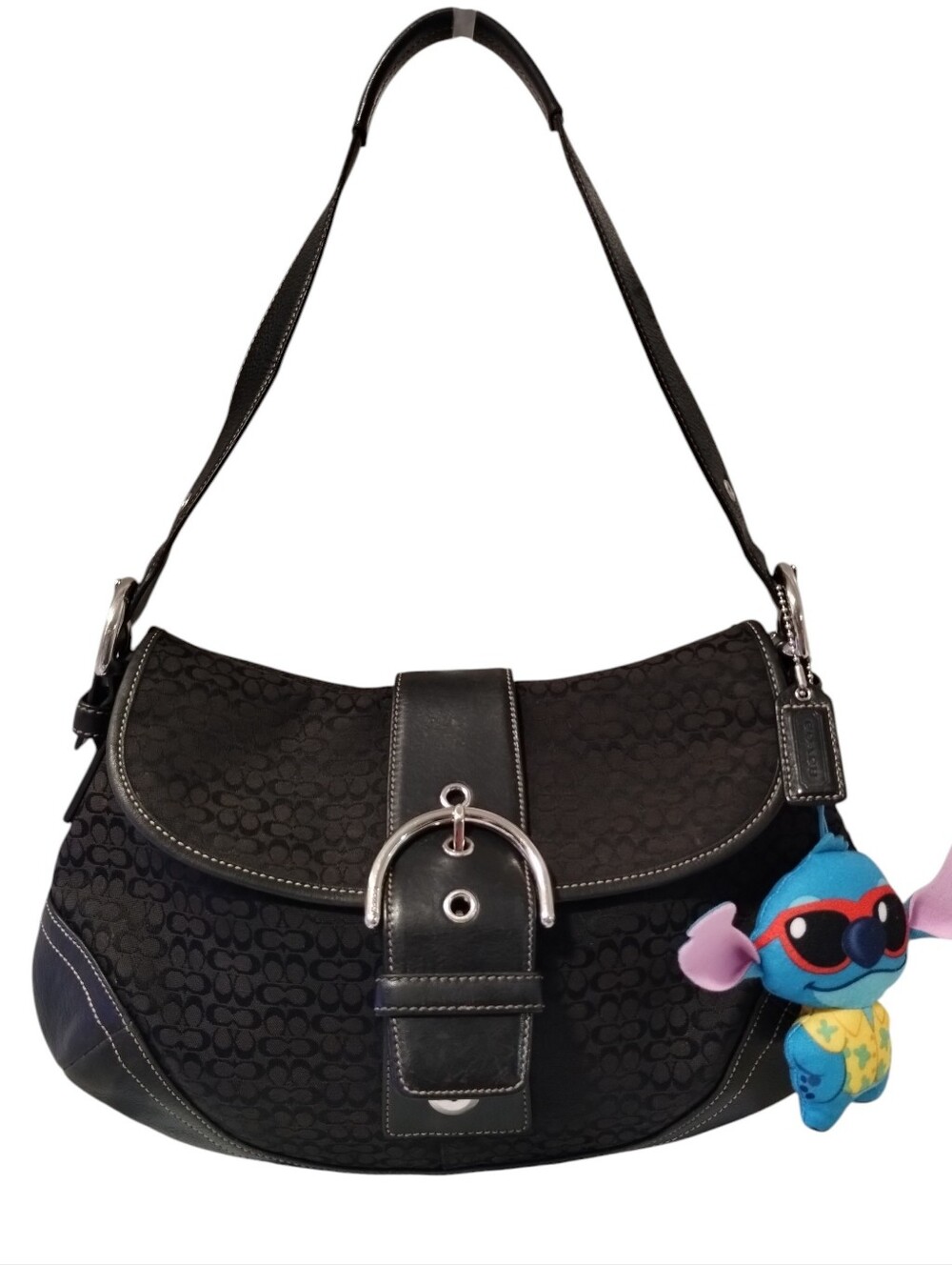 Coach Vintage Soho Buckle Flap Signature Monogram Shoulder Bag #6808 - Picture 6 of 15
